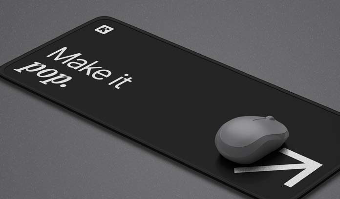 Inkline branded mousepad with 'Make it pop' text