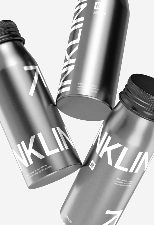 Inkline branded metal water bottles