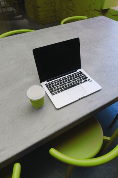 Green cafe workspace